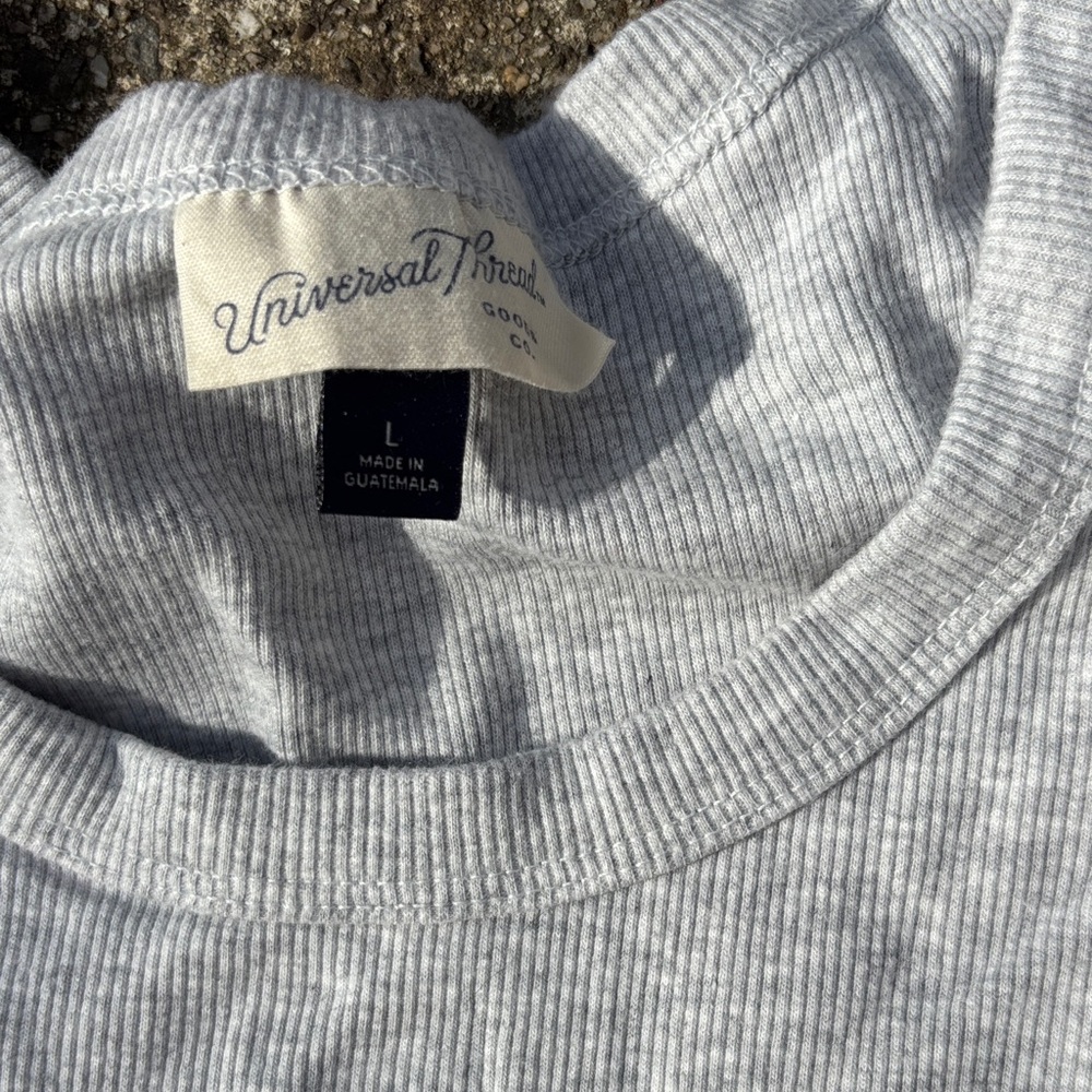 Universal Thread Heather Light Gray Ribbed Tank Top - Picture 2 of 2